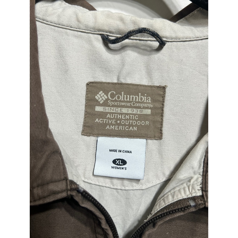 Columbia Granite Cloth Lite Workwear Jacket Brown Womens XL Full Zip Utility - Picture 7 of 11